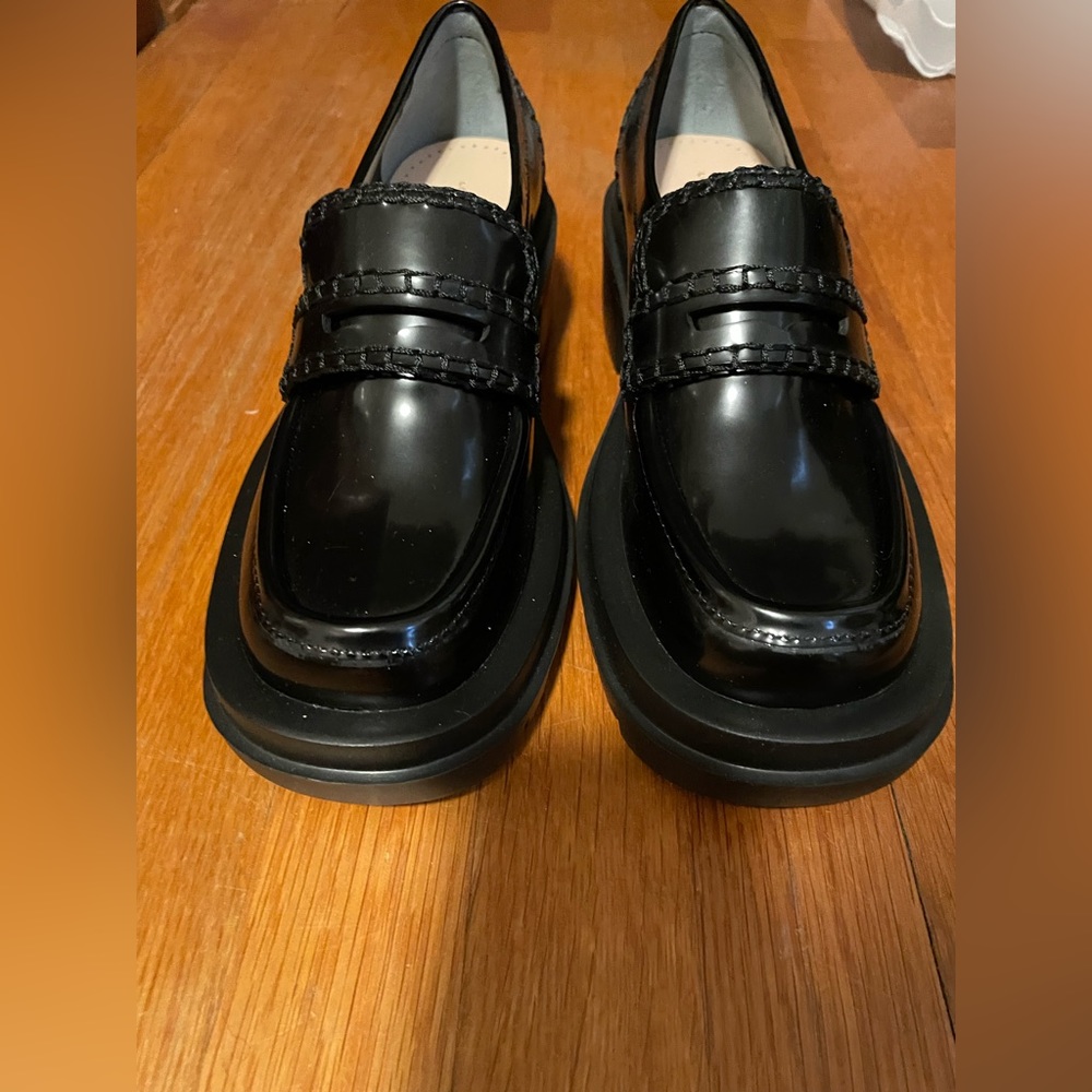 Loeffler Randall Saige Black Platform Loafer